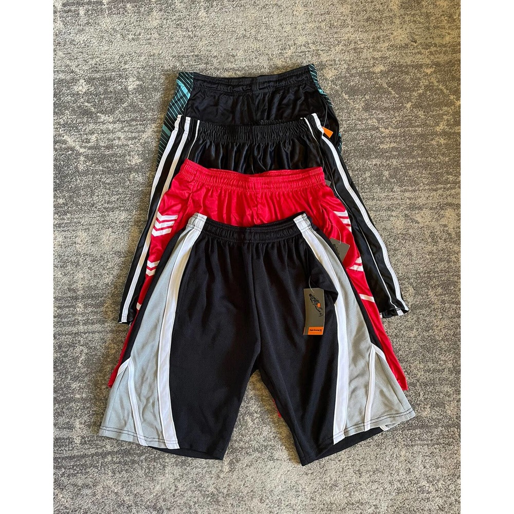 High Energy Youth L Athletic Shorts (Lot of 4) Multicolored Drawstring NWT P3